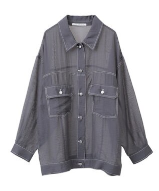 Green Parks ・ＥＬＥＮＣＡＲＥ　ＤＵＥ　カラーステッチシアーＧジャン Charcoal Gray