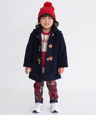 MIKI HOUSE HOT BISCUITS 【80-120cm】 フリースボンディング ダッフルコート 紺