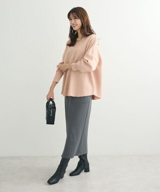 Green Parks 洗える　Ｖネックニットプルオーバー Pink