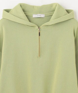 ANY 【洗濯機可】ハーフジップアップ ニットフーディ グリーン