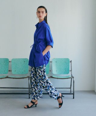 YECCA VECCA 【ORGABITS】タックロングシャツ Blue