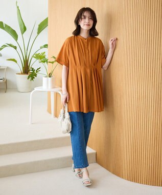 Green Parks ウエストタックシャツチュニック Camel