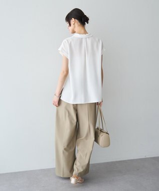 YECCA VECCA 2wayストライプリボンブラウス Off White
