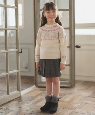 ANY KIDS チェック柄 プリーツ キュロット グレンチェック