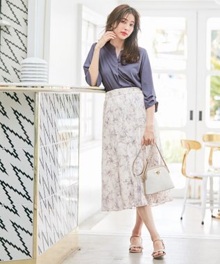 ANY SIS 【UVケア】エアリードレープスムース 7分袖 トップス ダルブルー