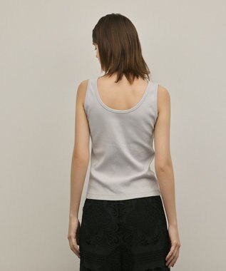 GRACE CONTINENTAL テレコノースリーブトップ グレー