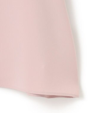 ICB L 【接触冷感・UVケア・速乾・洗える】BackSatinAmunzen 5分袖Vネックボウタイブラウス ヘイズピンク系