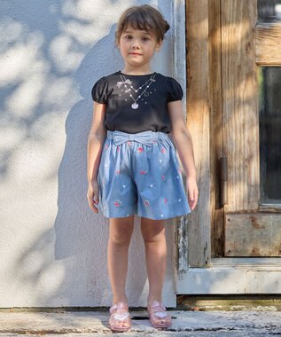 ANY KIDS 【WEB限定】7days プリント 半袖 Tシャツ ブラック×ネックレス