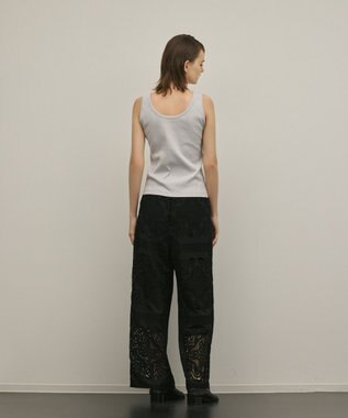 GRACE CONTINENTAL テレコノースリーブトップ グレー