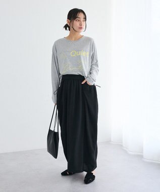 CRAFT STANDARD BOUTIQUE ドレープポケットデザインスカート Black