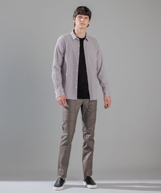 JOSEPH HOMME トライジャガード ストライプ ストレッチ    レギュラーカラーシャツ ベージュ系1
