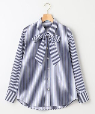 組曲 S 【ボウタイ付き】メッセージシャーティング シャツ ブルー系1