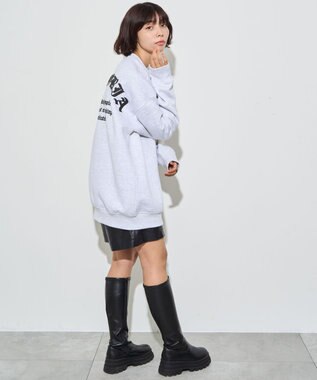 WEGO 【ユニセックス着用ITEM】アーチバックロゴグラフィックプルオーバー アッシュグレー