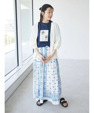 CRAFT STANDARD BOUTIQUE UVカット/接触冷感/マシンウォッシャブル/Vネックニットカーディガン Ivory