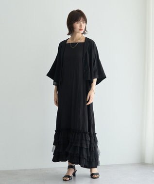 YECCA VECCA ラッフルキャミワンピース Camel