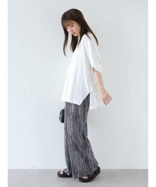 Green Parks 冷っとすずやか　ドルマンカット５分袖プルオーバー Off White