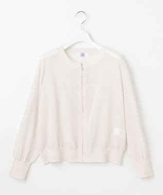J.PRESS LADIES 【洗える】SHEER LIGHT ニット ブルゾン ライトグレー系