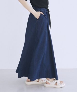 earth music&ecology デニムフレアスカート Indigo