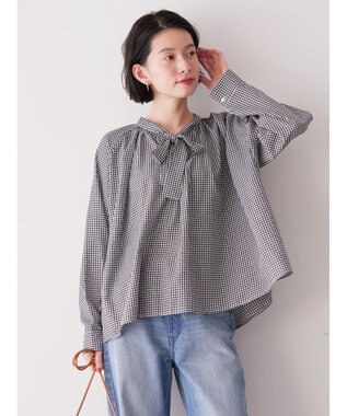 AMERICAN HOLIC イージーケア２ＷＡＹボウタイブラウス Gingham Check