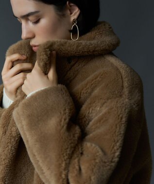 23区 S 【CanCam11月号掲載】ECOPELテディボア ダブルフロント アウター キャメル系