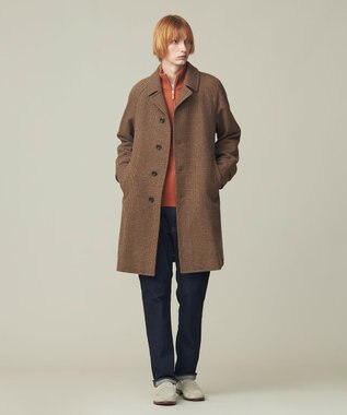 J.PRESS MEN 【Cash Lamb's Wool】畔編みハーフジップ ニット オレンジ系