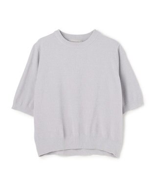 UNFILO L ベロアモール ハーフスリーブニット グレー