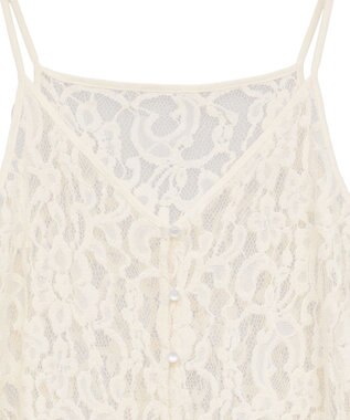 earth music&ecology 起毛レースレイヤードキャミワンピース Ivory