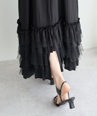 YECCA VECCA ラッフルキャミワンピース Camel