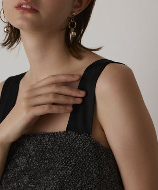 GRACE CONTINENTAL カットジャガードサロペット グレー