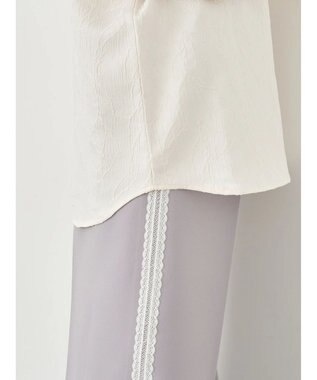 earth music&ecology フラワージャガードシャツ Ivory