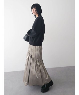 Green Parks ヒョウ柄ジャガードプルオーバー Black