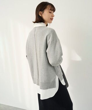 UNFILO スポンジニット ロゴジャガード グレー