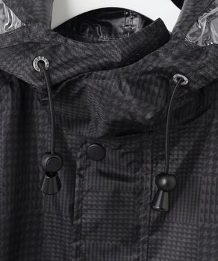 MOONBAT FLAT PURE レインコート チェック柄 リュック対応 ユニセックス 収納袋付き チャコールグレー