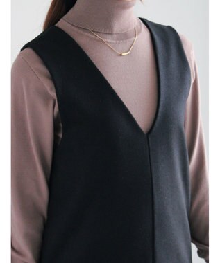 Te chichi ウール混ジャージージャンパースカート ブラック