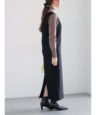 Te chichi ウール混ジャージージャンパースカート ブラック