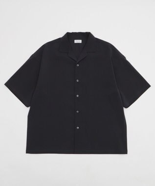 WEGO クレープオープンカラーシャツ（SS） ブラック中濃色