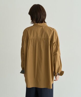 YECCA VECCA ドロストデザインギャザーシャツ Camel