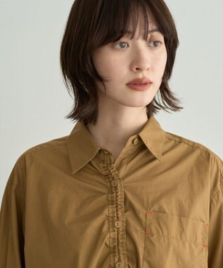 YECCA VECCA ドロストデザインギャザーシャツ Camel