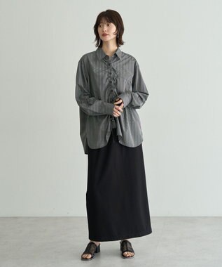 YECCA VECCA ドロストデザインギャザーシャツ Camel