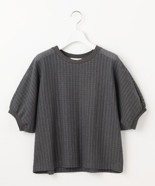 自由区 【カタログ掲載・洗える】チェックジャカード カットソー チャコール