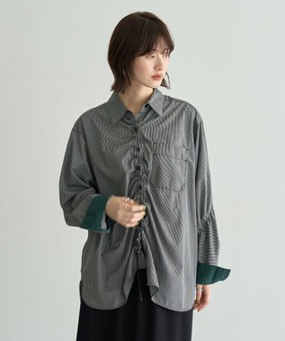 YECCA VECCA ドロストデザインギャザーシャツ Camel