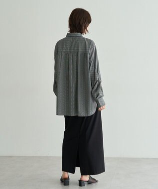 YECCA VECCA ドロストデザインギャザーシャツ Camel