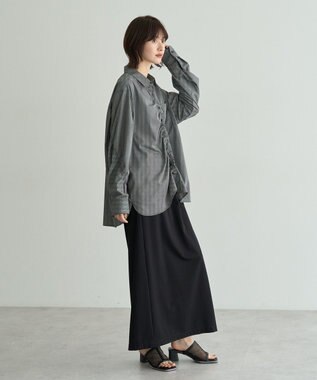 YECCA VECCA ドロストデザインギャザーシャツ Camel