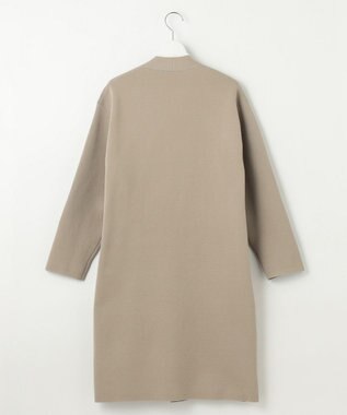 自由区 【洗える】ドライコットンハイゲージニット アウター ベージュ×ホワイト