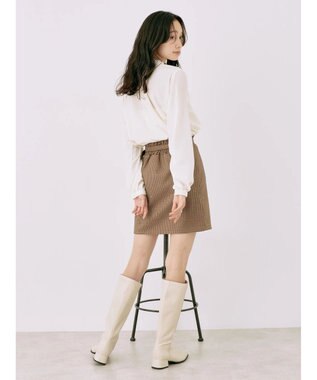 earth music&ecology チェックミニスカート Brown