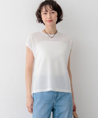 23区 【先行予約】シャイニーシアー ノースリーブ ニット