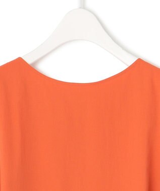 ICB L 【洗える】RENUソフトタイプライター ノースリーブワンピース テラコッタ×ネイビー系