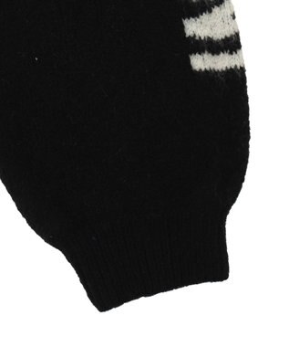 WEGO スタージャガードニットプルパーカー ブラック