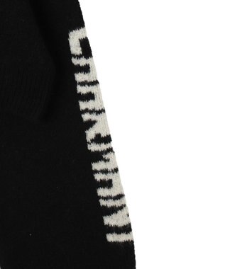 WEGO スタージャガードニットプルパーカー ブラック