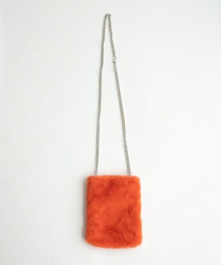 WEGO ファーチェーンミニショルダー オレンジ